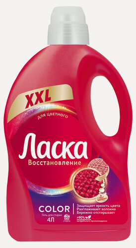 Изображение товара Гель для стирки «Ласка» Эффект восстановления для цветного, 4 л