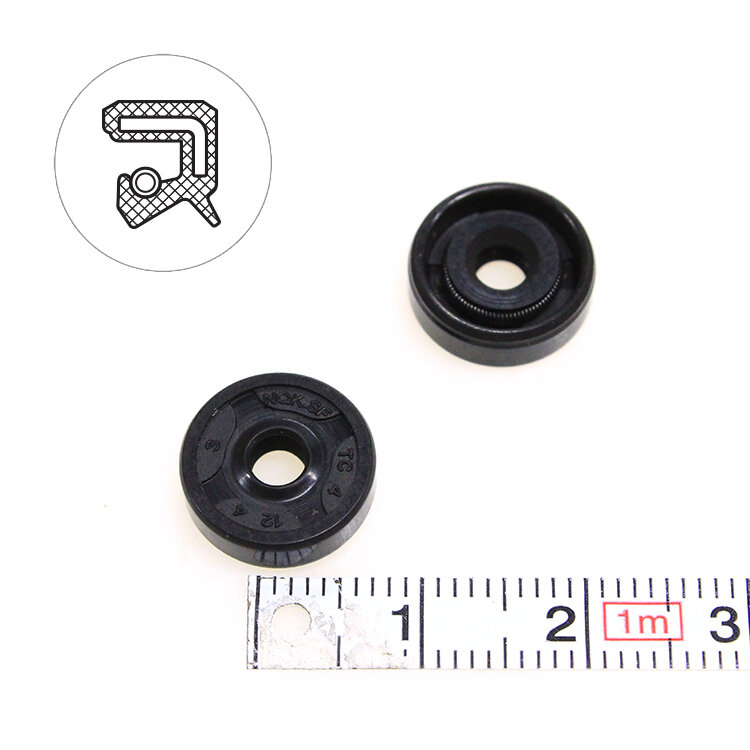 Манжета армированная (Сальник) 4х12х4 (тип 2 / TC) 70NBR (упаковка 2 шт.)