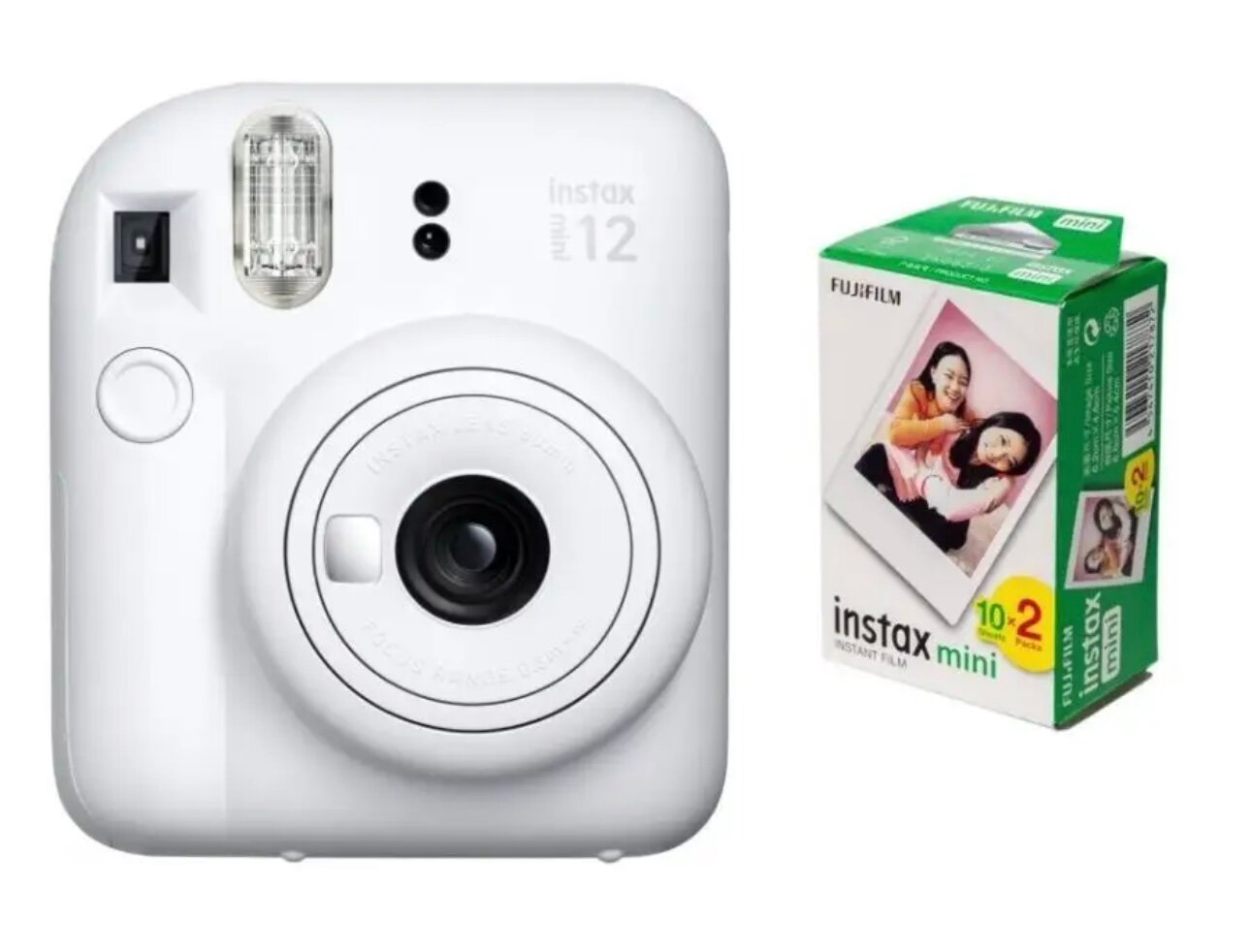 Комплект Фотоаппарат Fujifilm Instax Mini 12 White (белый) + Картридж Glossy 800 20шт