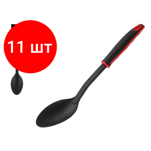 Комплект 11 штук, Ложка кулинарная, CHEF, черная, PERFECTO LINEA (21-323400)
