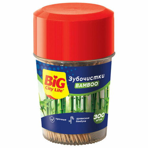 Зубочистки big city life 300шт бамбук банка