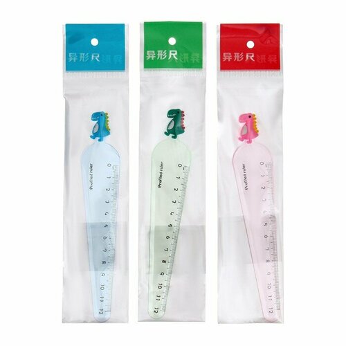 Линейка 12 см пластик Динозаврик микс 426₽