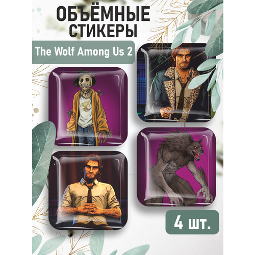 3D стикеры на телефон наклейки игра The Wolf Among Us