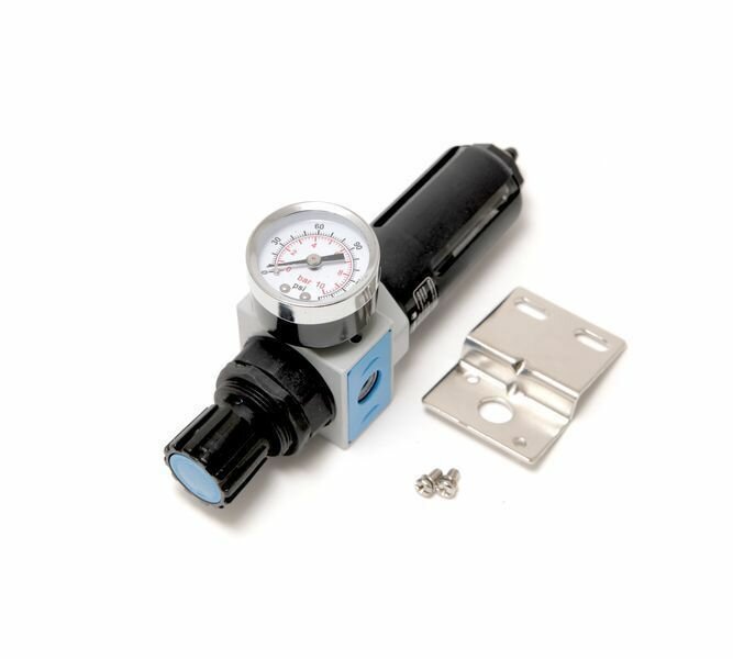 Фильтр-регулятор с индикатором давления для пневмосистем 1/4"(максимальное давление 10bar пропускная способность 200 л/мин температура воздуха 5-60С. Forsage F-EW2000-02