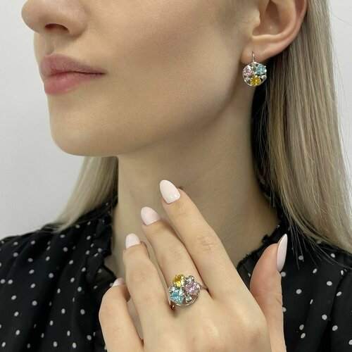 Ювелирный комплект Сереброника, серебро, 925 проба, фианит