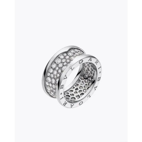 фото Кольцо кольцо "дорожка" в стиле bulgari, циркон, размер 19, серебряный