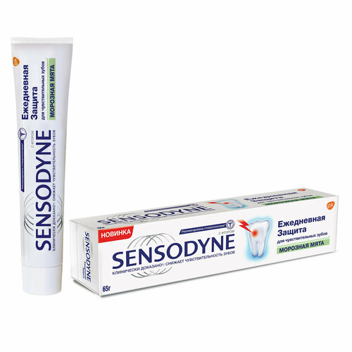 Sensodyne Зубная паста Ежедневная защита: Морозная мята, 65 гр/ зубная паста sensodyne ежедневная защита морозная мята 65 гр х 2 шт