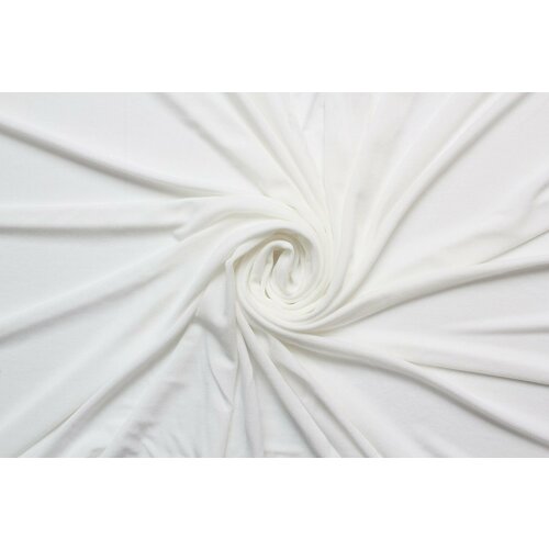Ткань Трикотаж-креп-стрейч белый, ш146см, 0,5 м