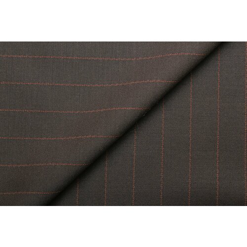 Ткань костюмная Marlane тёмно-коричневая в рыжую полоску, ш148см, 0,5 м