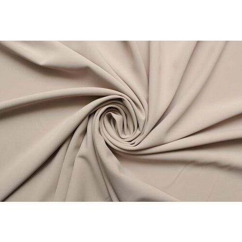 Ткань Плательно-костюмный креп би-стрейч бежевого цвета с серым оттенком, ш146см, 0,5 м ткань креп костюмный би стрейч серо сиреневого цвета ш130см 0 5 м