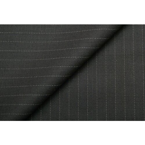 Ткань костюмная Marlane чёрная в белую тонкую полоску, ш148см, 0,5 м