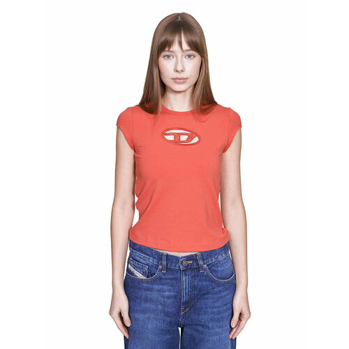 Топ DIESEL T-ANGIE, размер M, оранжевый футболка вдв с вышитой эмблемой 48 m