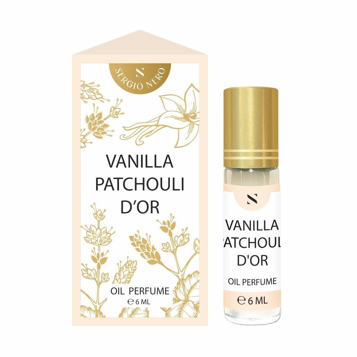 Sergio Nero/ Духи масляные женские Vanilla Patchouli D'Or 6мл/Парфюм женский, духи-масло, ваниль, пачули