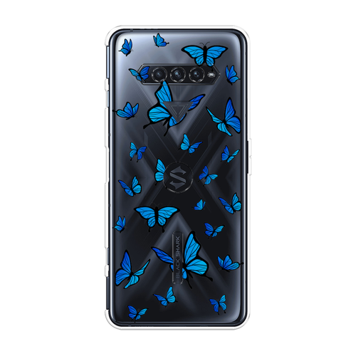 Силиконовый чехол на Xiaomi Black Shark 4/4S/4S Pro/4 Pro / Сяоми Black Shark 4/4 Про Синие бабочки, прозрачный силиконовый чехол на xiaomi black shark 4 4s 4s pro 4 pro сяоми black shark 4 4 про sweet unicorns dreams прозрачный