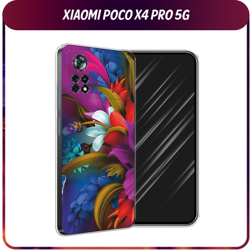 Силиконовый чехол на Xiaomi Poco X4 Pro 5G / Поко X4 Про 5G Фантастические цветы силиконовый чехол на xiaomi poco x4 pro 5g поко x4 про 5g шкодливые котики прозрачный