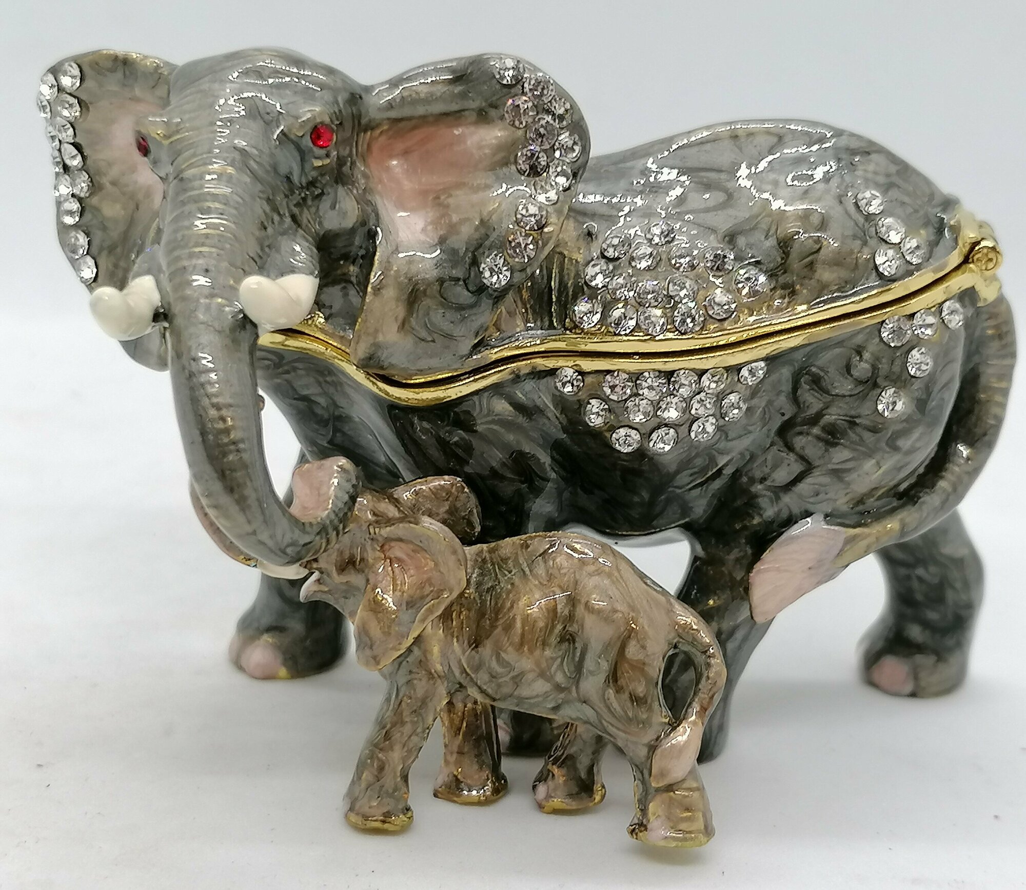 Шкатулка Фаберже "Слон со слоненком " ВР855 — фото 1