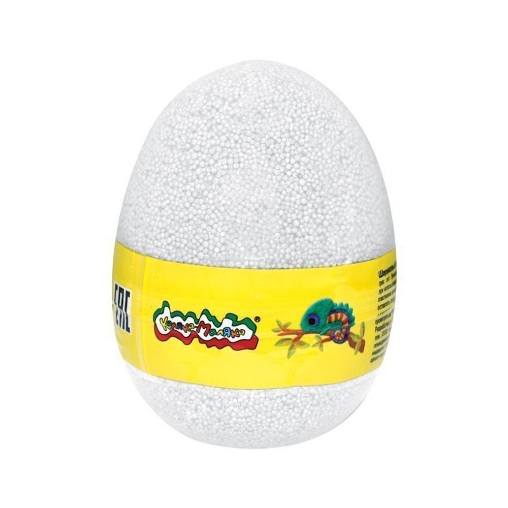 Каляка-Маляка Пластилин шариковый мелкозернистый в яйце 150 мл 27 г 1 цв. белый пшмкмя-б