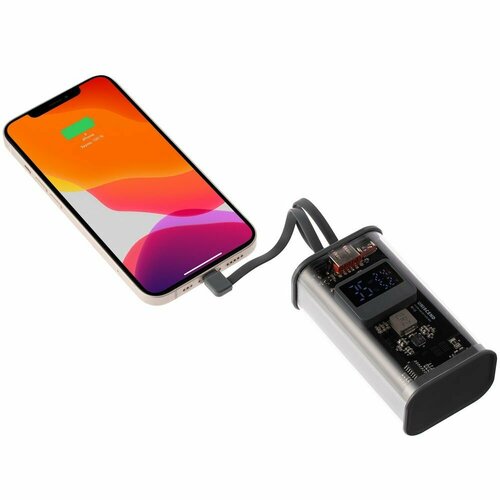 Быстрая зарядка для телефона power bank Trellis Geek 10000 мАч темно-серый подарок на 23 февраля 14 февраля мужчине парню папе 261500₽