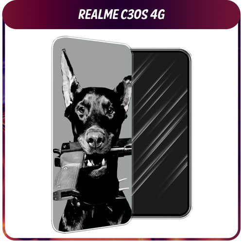 Силиконовый чехол на Realme C30S 4G / Реалми С30S 4G Доберман силиконовый чехол на realme c30s 4g реалми с30s 4g кот рисунок черно белый