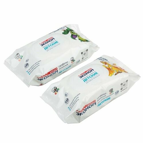 Салфетки влажные Смарт Эконом детские с клапаном 120 шт 810₽