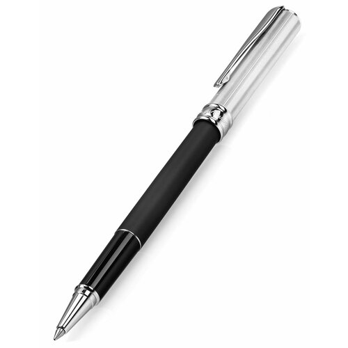 Ручка-роллер AURORA Magellano Matt Black Barrel Cap in Silver 925 Linear Patter (AU A62)