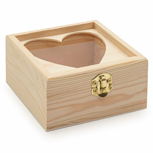 Шкатулка для украшений и мелочей деревянная, 10*10*5 см, для росписи и декорирования, Astra &Craft