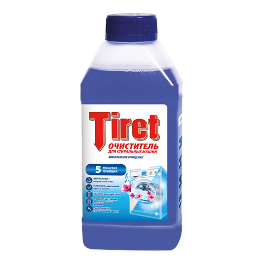 Очиститель для стиральных машин от накипи, грязи и запаха TIRET 250 мл "Цветочный", 3186202 упаковка 3 шт.