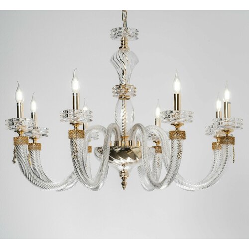 DANIELE Люстра подвесная Notte Giorno Прозрачный лед +золото