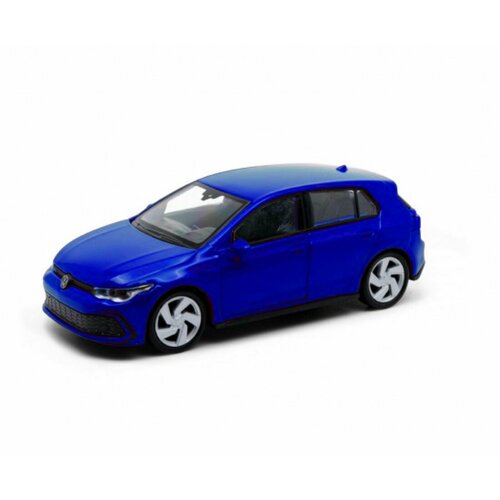 Машинка WELLY 1:38 Volkswagen Golf 8 GTI Синий пруж. мех. машинка volkswagen the beetle серый модель машины 1 38 с пружинным механизмом