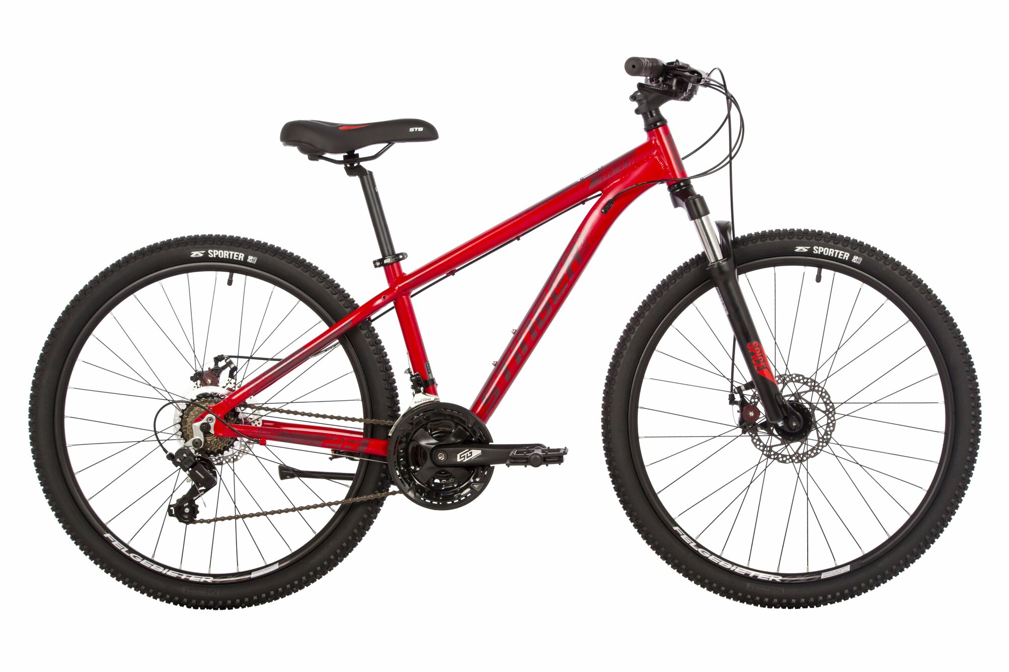 Велосипед STINGER 27.5" ELEMENT EVO красный, алюминий, размер 16"