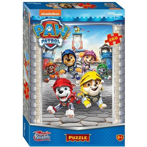 фото Детский пазл "щенячий патруль. rescue knights", игра-головоломка паззл для детей, step puzzle, 260 деталей мозаики