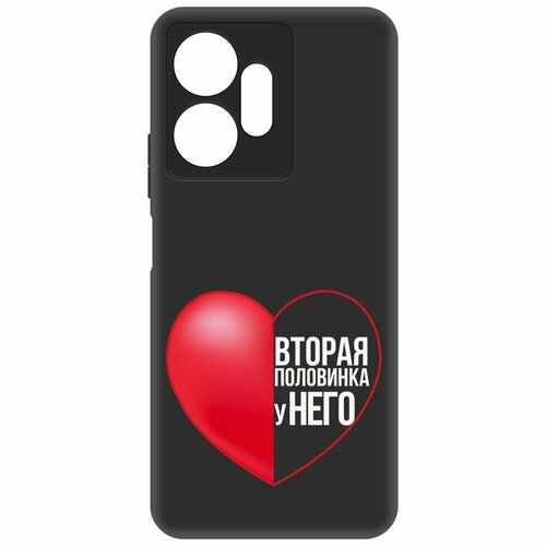 Чехол-накладка Krutoff Soft Case Половинка у него для INFINIX Zero 20 черный чехол накладка krutoff soft case половинка у него для infinix smart 7 plus черный