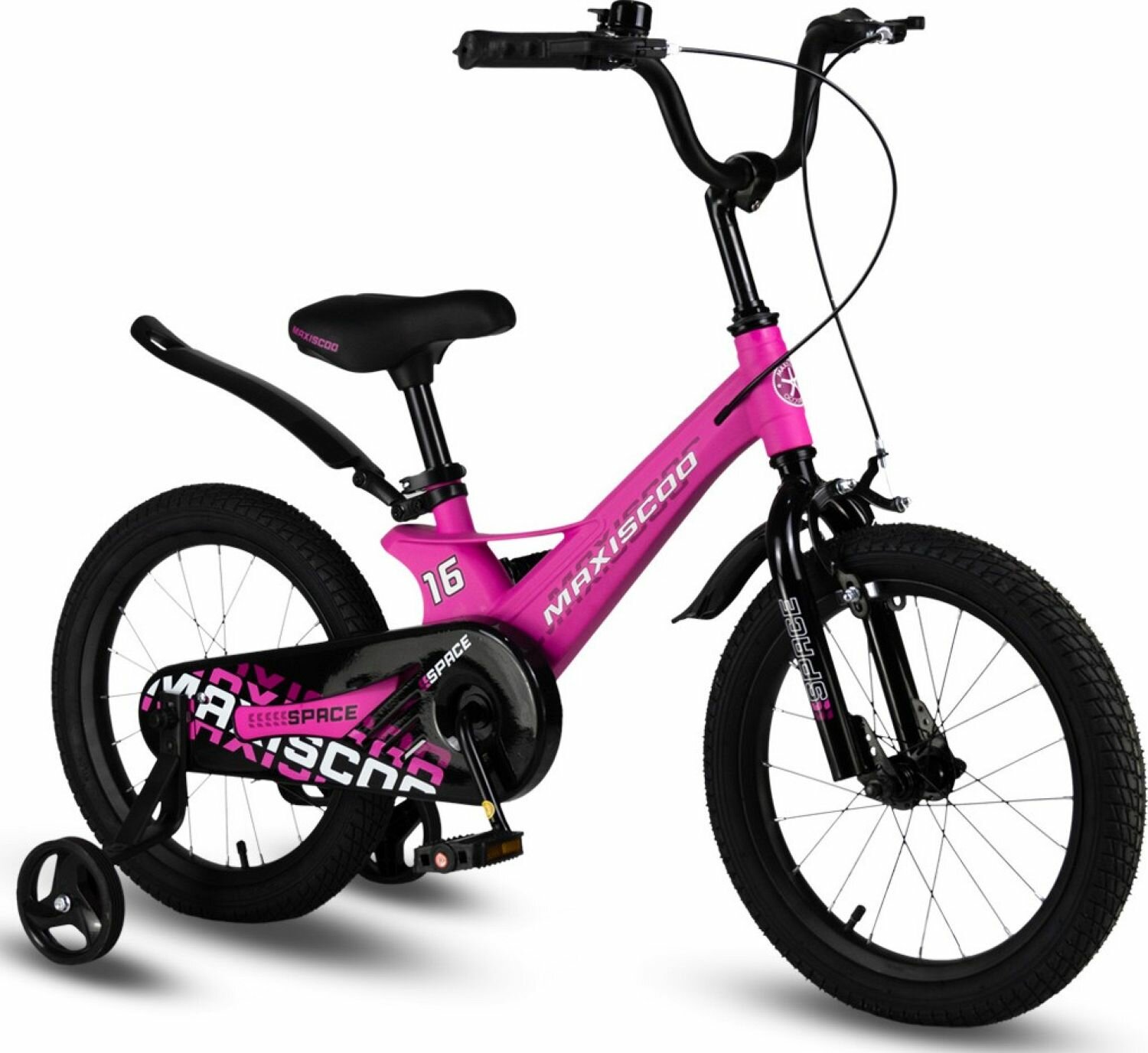 Велосипед Maxiscoo Space Стандарт 16" (2024) (Велосипед Maxiscoo SPACE Стандарт 16" (2024), Ультра-Розовый Матовый, MSC-S1632)