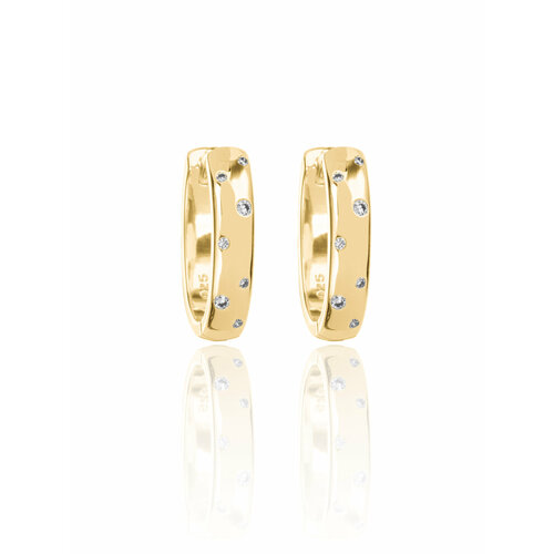 Серьги конго Greenbird фианит размер 20 мм золотистый 1825₽