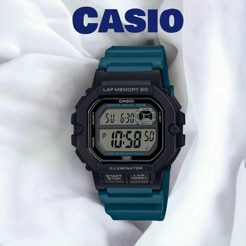 Наручные часы CASIO, бирюзовый, черный