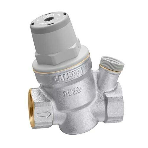 Регулятор давления поршневой Caleffi 5334 - 1/2" (ВР/ВР, PN16, Tmax 80°C, с выходом под манометр)