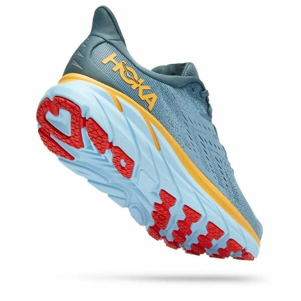 Кроссовки HOKA Clifton 8, полнота B, размер 37,5, серый, желтый