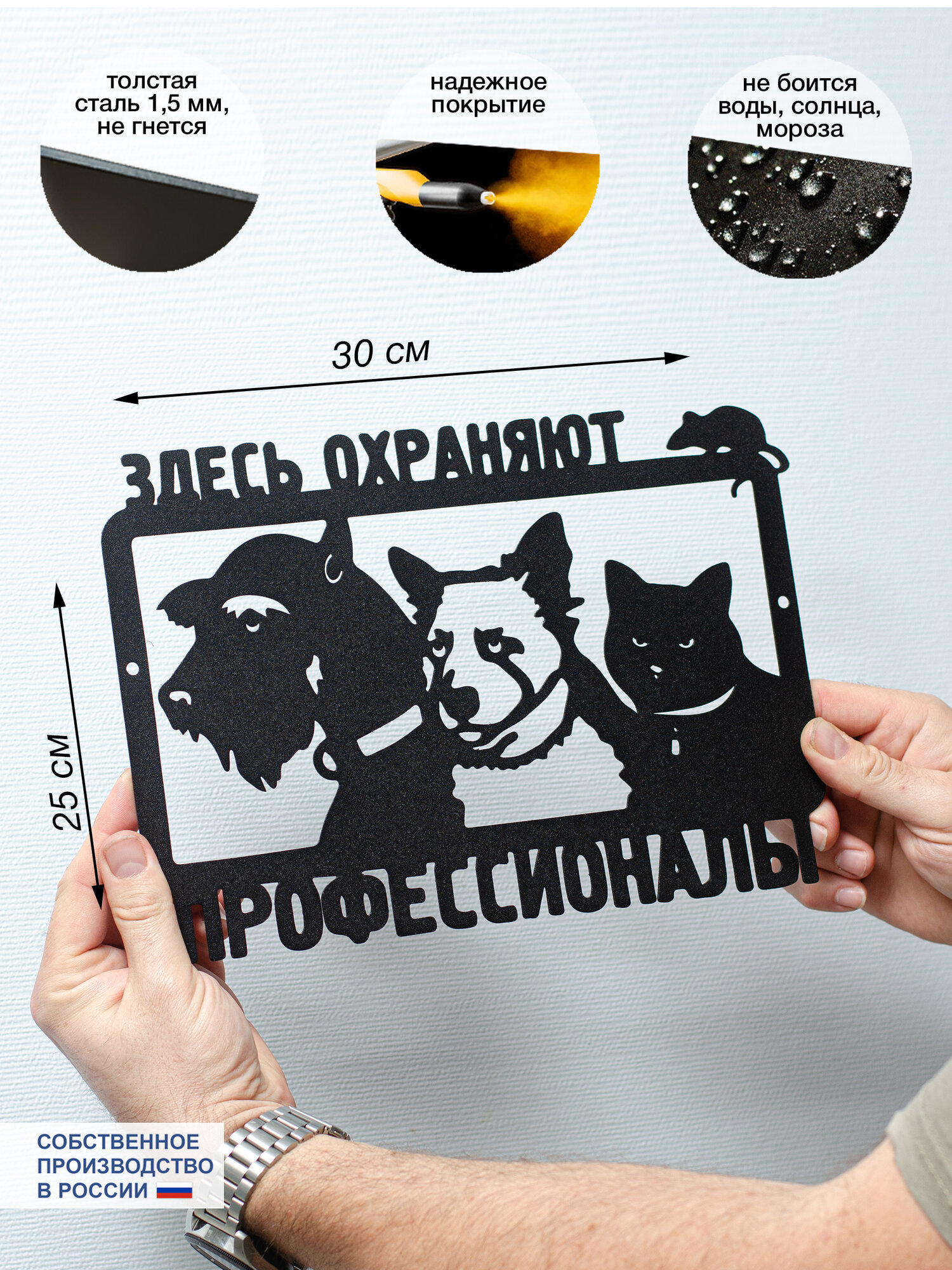 Табличка СКП Декор  Осторожно  Профессионалы   металл  25 см х 30 см