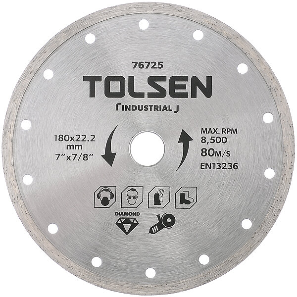 Круг 180х222мм алмазный бетон INDUSTRIAL Tolsen 76725