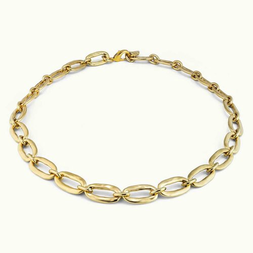 Колье UNOde50, золотой длинное женское ожерелье с крупным жемчугом