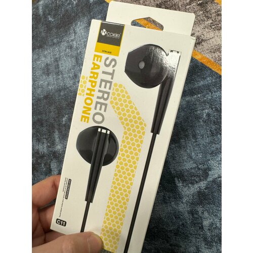 Проводные наушники капельки с микрофоном Cokike C11 116 Дцб 130см 32 Ом разъем 35мм для старых телефонов магнитолы радио MP3-плеера VR-о 588₽