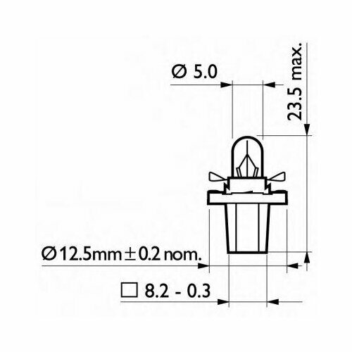 Лампа накаливания, освещение щитка приборов, PHILIPS 12598B2 (1 шт.)
