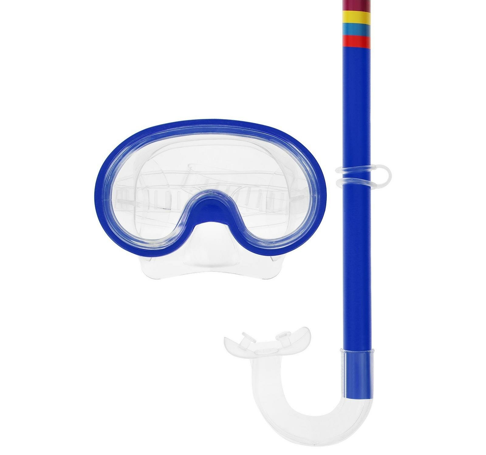 Набор для плавания детский ONLYTOP: маска, трубка, цвета микс