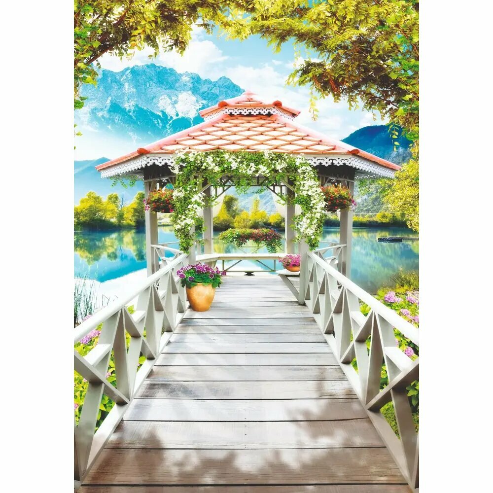 фото Фотообои бумажные BELLISSIMO "Беседка" 140*200 см (4 листа)
