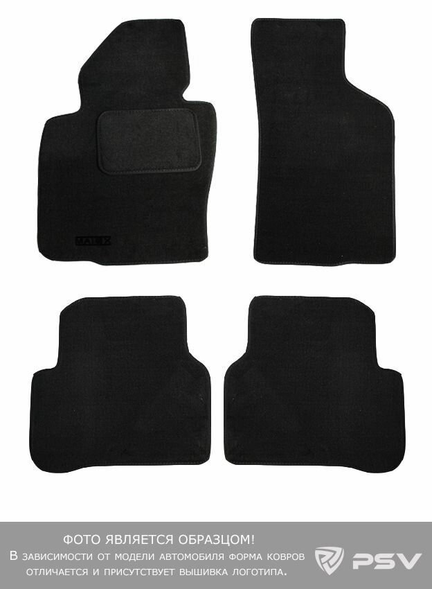 фото Коврики в машину для Toyota / Тойота Land Cruiser 200 2007-2012 г. - (5 мест), текстиль с креплением черный "Matex"