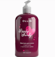Шампунь для волос с кератином и протеинами шёлка OLLIN BEAUTY FAMILY 500 мл