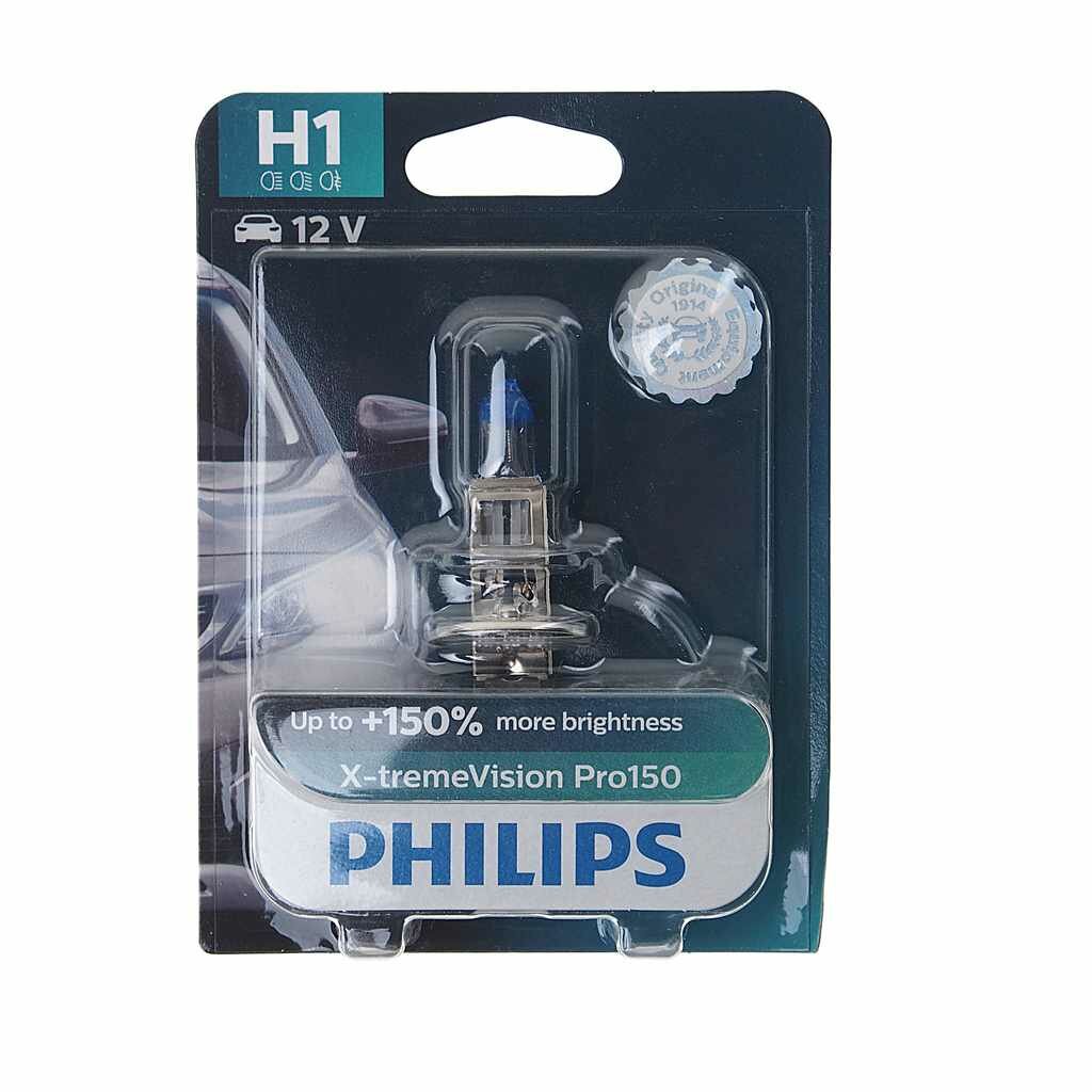 Лампа 12V H1 55W P14.5s +150% блистер (1шт.) X-Treme Pro 150, 12258XVPROбл, PHILIPS