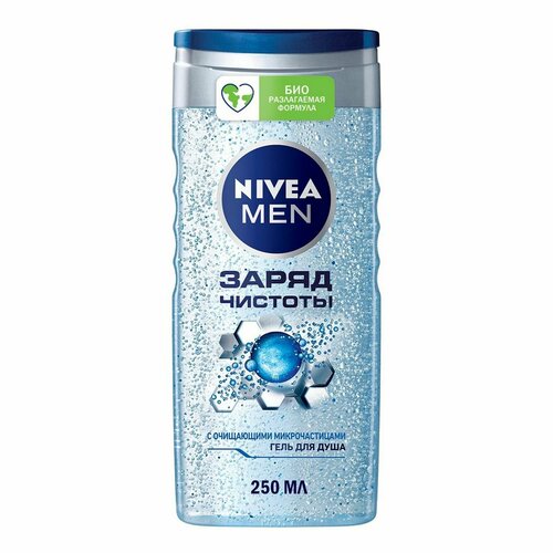 Гель для душа Nivea Men Заряд чистоты Увлажняющий 250 мл гель для душа nivea spa натуральная глина шалфей и гибискус 250 мл 2 шт