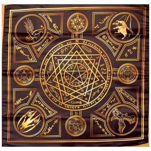 Скатерть Алтарь Энохеанской магии черно-золотой алтарь церемониальной магии синяя версия