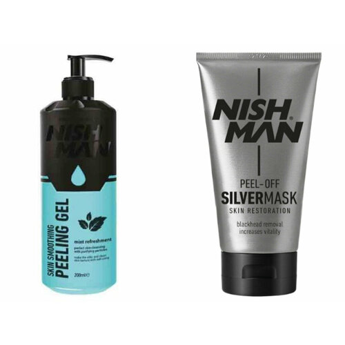 Набор для лица NISHMAN Пилинг гель для лица Peeling Gel 200 мл Очищающая маска-пленка Silver Mask 150 мл 1750₽